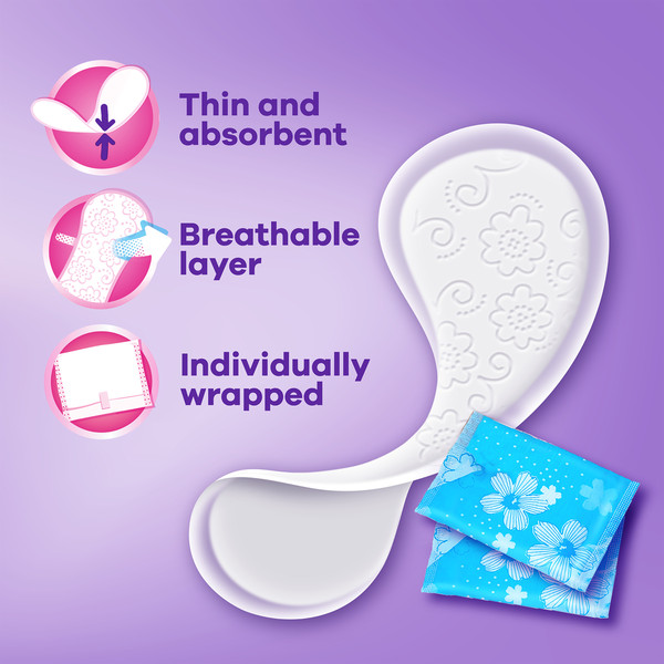 Always Daily Fresh Thin Liners, Regular, Unscented Panty Liners - Image 2