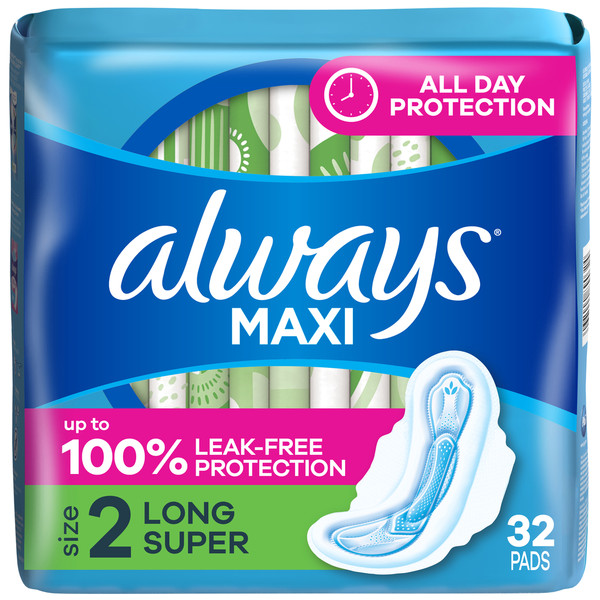 Always Maxi Pads with Wings, Size 2