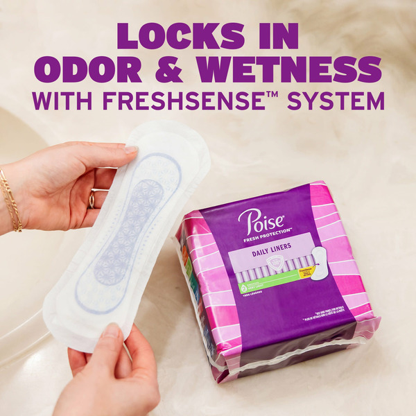 Poise Daily Incontinence Liners, 2 Drop Very Light Absorbency, Regular - Image 4