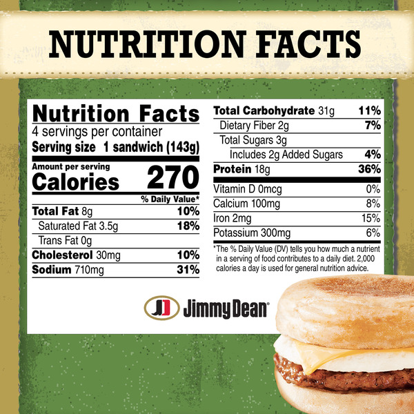Jimmy Dean English Muffin Breakfast Sandwiches with Turkey Sausage, Egg White, and Cheese, Frozen, 4 Count - Image 8