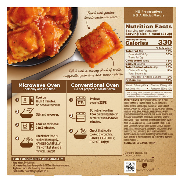 Marie Callender's Garden Tomato Four Cheese Ravioli Bowl Frozen Meal - Image 6