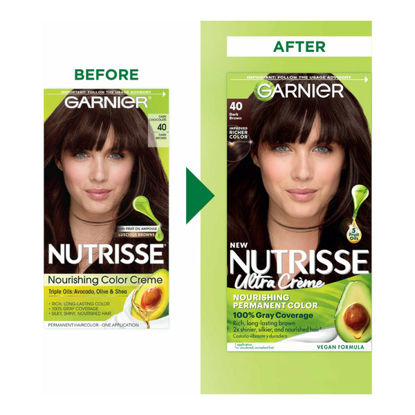 Garnier Nourishing Hair Color Creme, 40 Dark Brown (Dark Chocolate) - Image 2