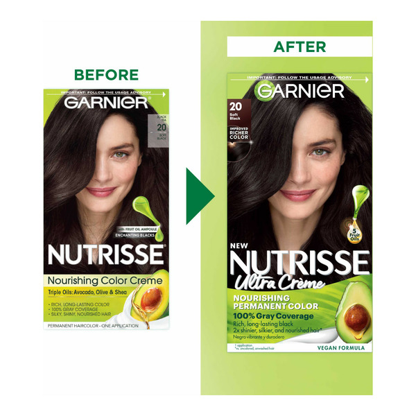 Garnier Nourishing Hair Color Creme, 20 Soft Black (Black Tea) - Image 2