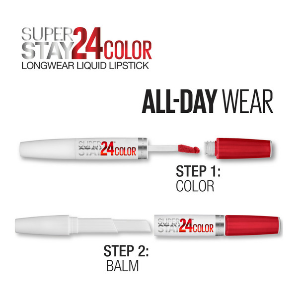 Maybelline 24® 2-Step Liquid Lipstick Makeup, Wear On Wildberry - Image 3