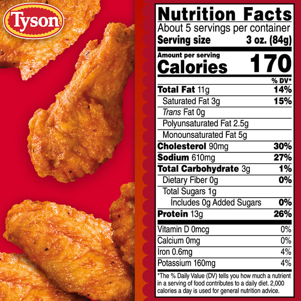 Tyson Any'tizers Bone In Buffalo Chicken Hot Wings Frozen - Image 2