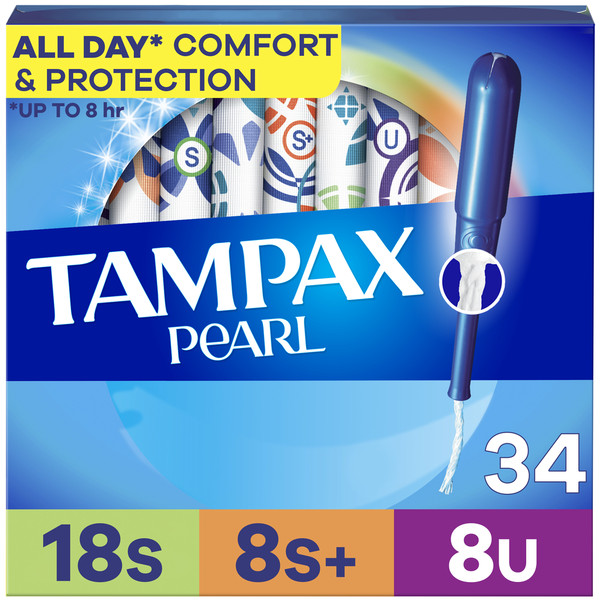 TAMPAX Pearl Tampons Multipack with LeakGuard Braid, Super/Super Plus/Ultra