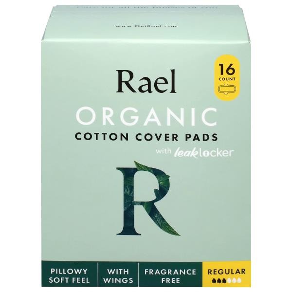 Rael Organic Regular Cotton Cover Pads
