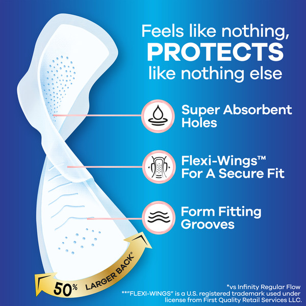 Always Infinity FlexFoam Pads for Women Size 5 Extra Heavy Overnight Absorbency - Image 2