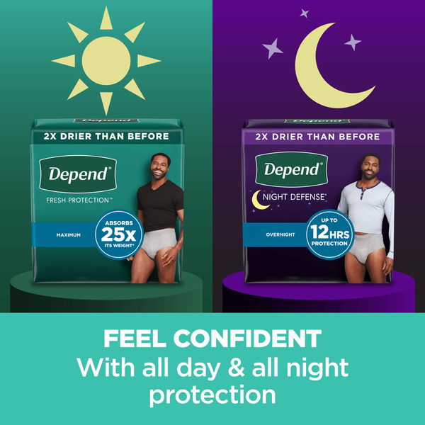 Depend Fresh Protection Men's Adult Incontinence Underwear, L, Grey - Image 5