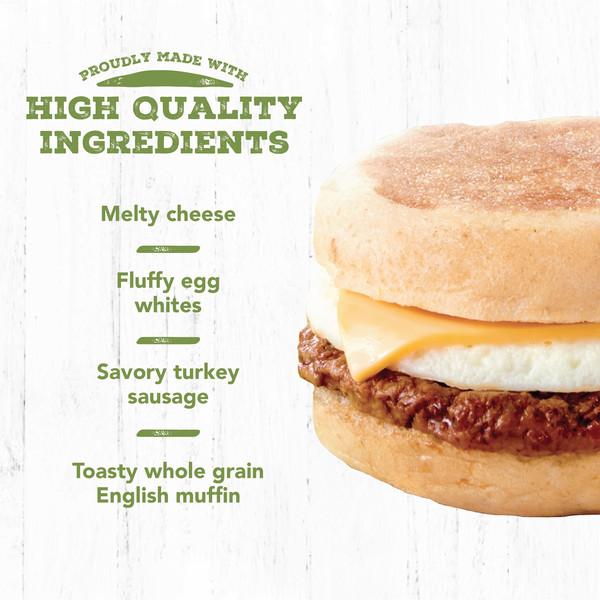 Jimmy Dean English Muffin Breakfast Sandwiches with Turkey Sausage, Egg White, and Cheese, Frozen, 4 Count - Image 5