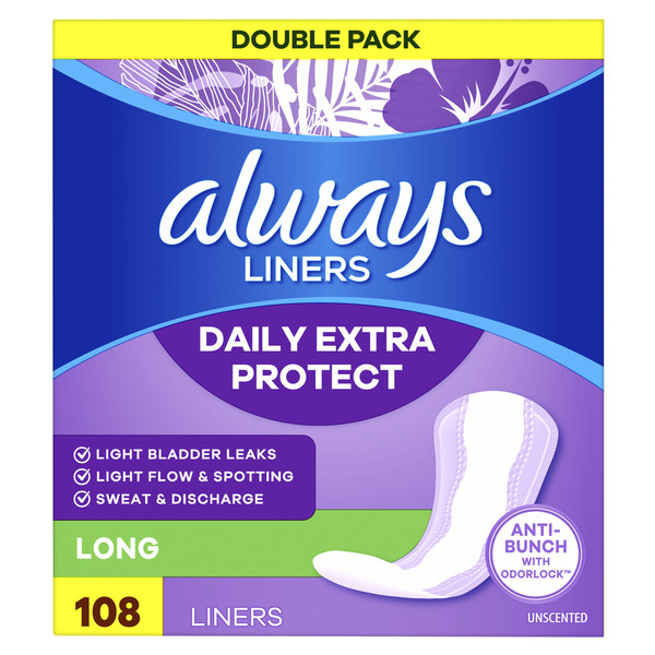 Always Daily Extra Protect Liners, Long Length, Unscented Panty Liners - Image 10