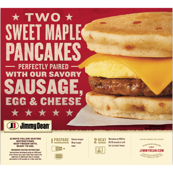 Jimmy Dean Sausage, Egg and Cheese Maple Griddle Cake Sandwiches, 4 ct Pack, 18.8 oz Box - Image 2