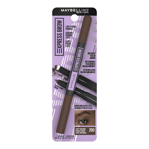 Maybelline 2-In-1 Pencil and Powder, Eyebrow Makeup, Deep Brown - Image 2