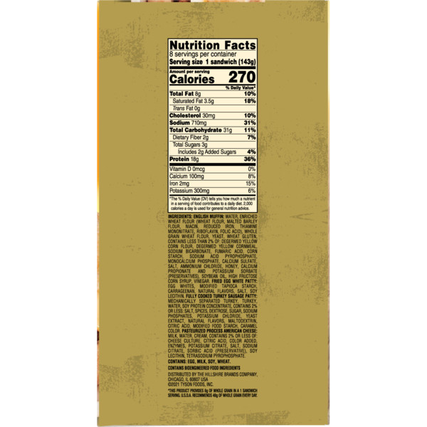 Jimmy Dean English Muffin Breakfast Sandwiches with Turkey Sausage, Egg White, and Cheese, Frozen, 8 Count - Image 3