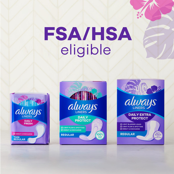 Always Daily Fresh Thin Liners, Regular, Unscented Panty Liners - Image 9