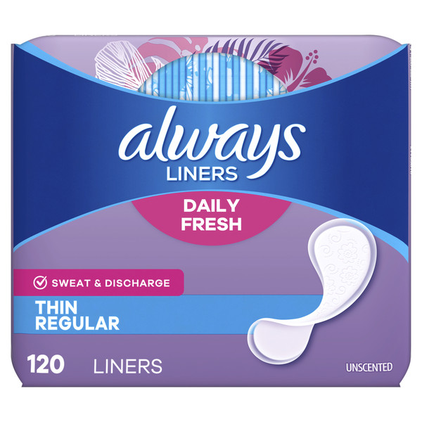 Always Daily Fresh Thin Liners, Regular, Unscented Panty Liners - Image 10