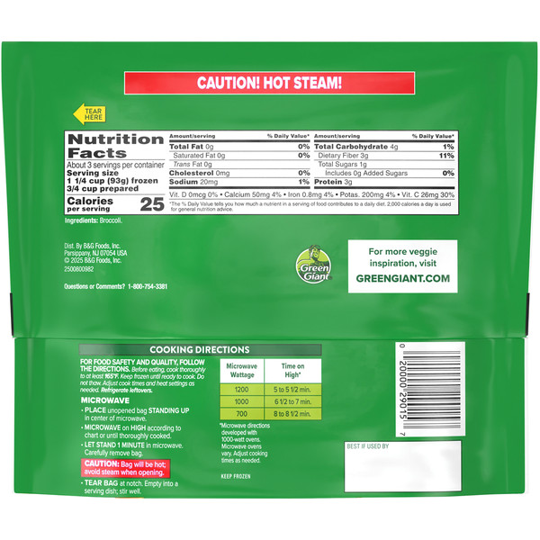 Green Giant Simply Steam Broccoli Florets, Plain Select Frozen Vegetables - Image 6