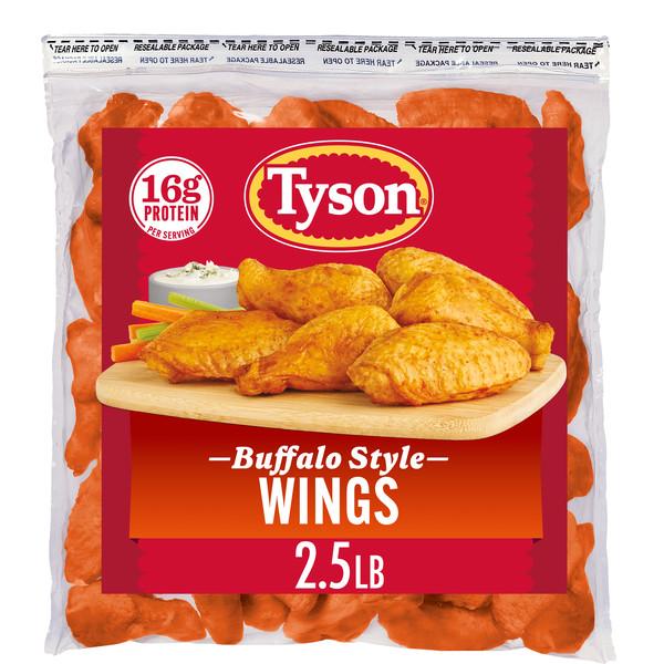 Tyson Uncooked Buffalo Style Chicken Wings, Frozen