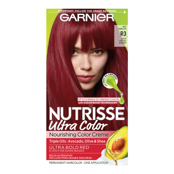 Garnier Nourishing Bold Permanent Hair Color Creme, R3 Light Intense Auburn