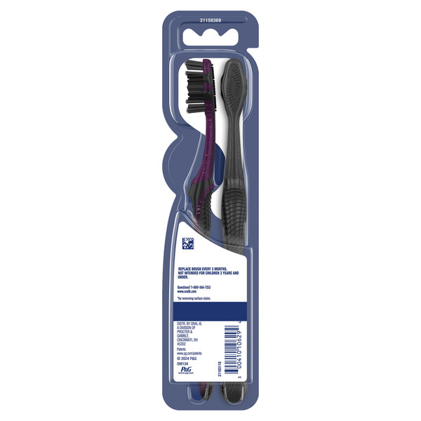 Oral-B Advanced Whitening Charcoal Toothbrushes, Soft, 2 Count - Image 7