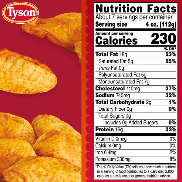 Tyson Uncooked Buffalo Style Chicken Wings, Frozen - Image 2