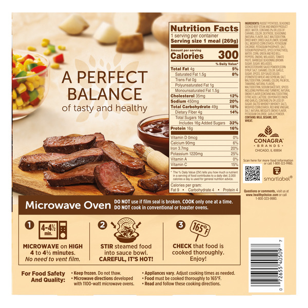 Healthy Choice Café Steamers Barbecue Seasoned Steak With Potatoes, Frozen Meal - Image 6