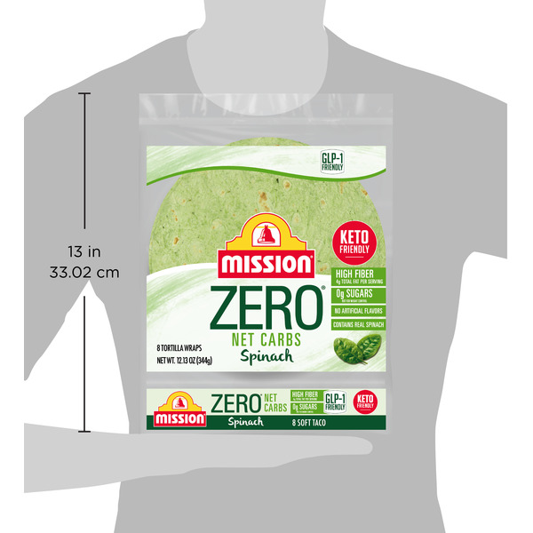 Mission Zero Net Carbs Spinach Flour Tortillas, Soft Taco Size, 8 Count - Image 3