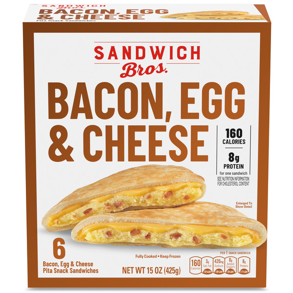 Sandwich Bros. Bacon Egg & Cheese Pita Snack Sandwiches Frozen