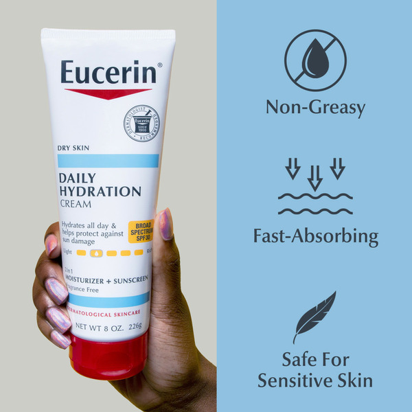 Eucerin Dry Skin 2 in 1 Moisturizer + Sunscreen Daily Hydration Cream - Image 6