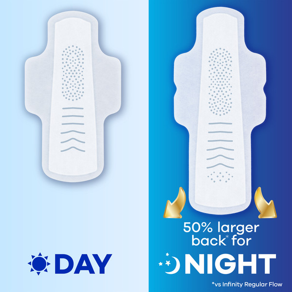 Always Infinity FlexFoam Pads for Women Size 5 Extra Heavy Overnight Absorbency - Image 3