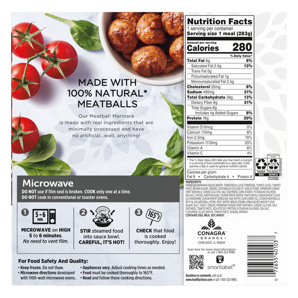 Healthy Choice Simply Steamers Meatball Marinara, Frozen Meal - Image 6