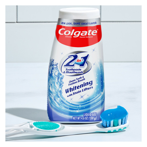 Colgate 2-in-1 Whitening Toothpaste Gel and Mouthwash, Mint - Image 4