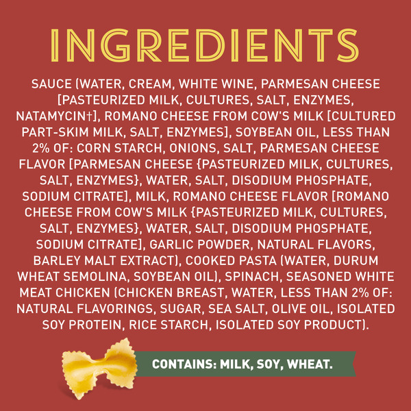 Bertolli Chicken Florentine & Farfalle, Frozen Meal - Image 7