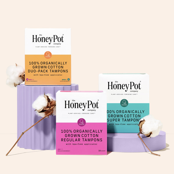 The Honey Pot Company Organic Cotton Duo-Pack, BPA-Free Applicator Tampons - Image 6