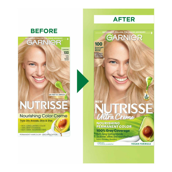 Garnier Nourishing Hair Color Creme, 100 Extra-Light Natural Blonde (Chamomile) - Image 2