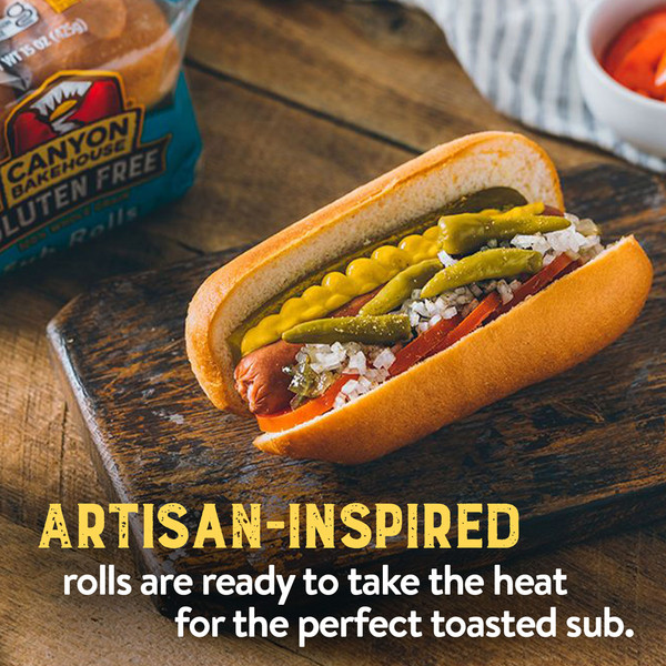 Canyon Bakehouse Gluten Free Sub Rolls, 100% Whole Grain Sub Rolls, Frozen, 4 Count - Image 3