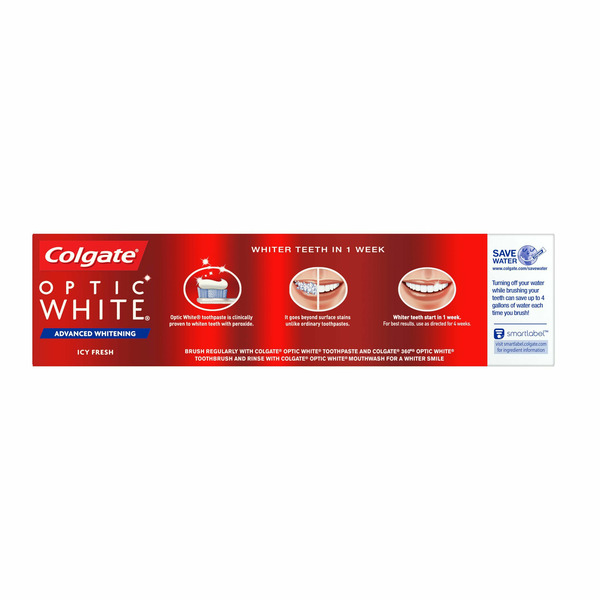 Colgate Optic White Advanced Teeth Whitening Toothpaste, Icy Fresh - Image 3