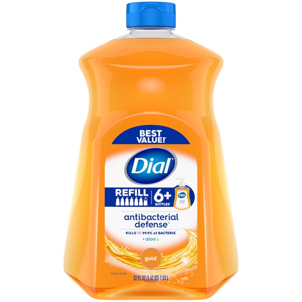 Dial Antibacterial Defense Gold Liquid Hand Soap Refill, 52 fl oz