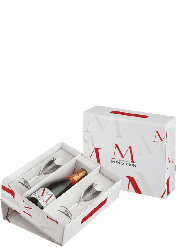 Montaudon Brut Champagne Gift with 2 Glasses