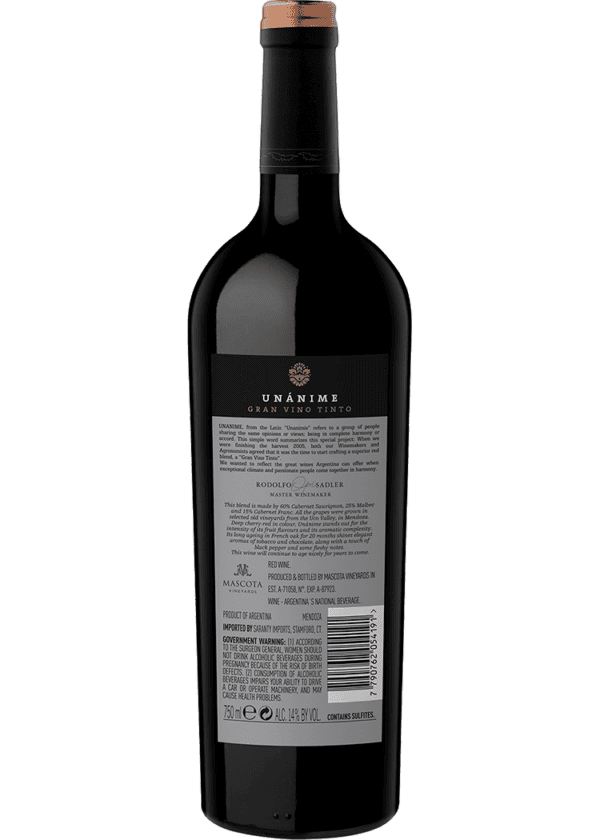 Mascota Vineyards Unanime Cabernet, 2018 - Image 2