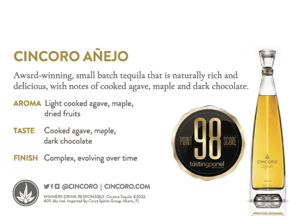 Cincoro Tequila Anejo - Image 4
