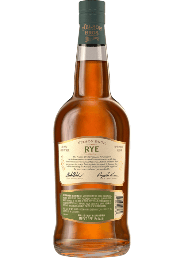 Nelson Brothers Straight Rye Whiskey - Image 2