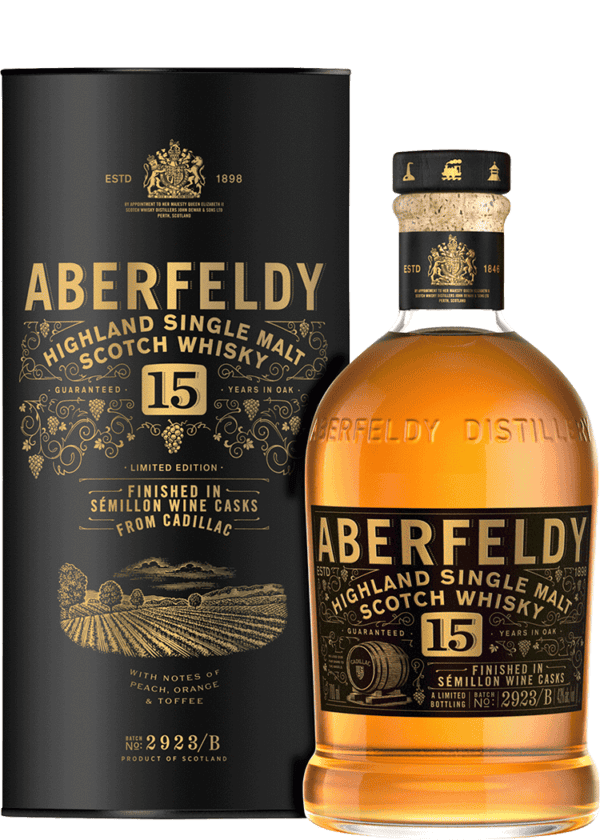 Aberfeldy 15 Year Single Malt Cadillac Sweet White Wine Cask Finished