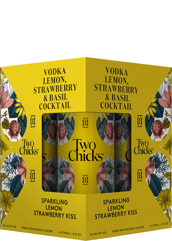 Two Chicks Sparkling Vodka Lemon Strawberry Kiss