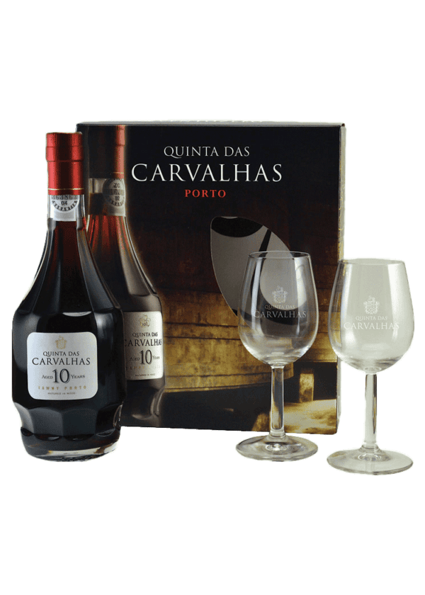 Quinta das Carvalhas 10-Year-Old Tawny Port with 2 Glasses Giftset